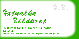 hajnalka wildpret business card